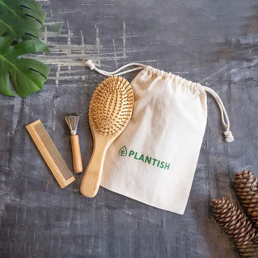 Bamboo hair brush set-image